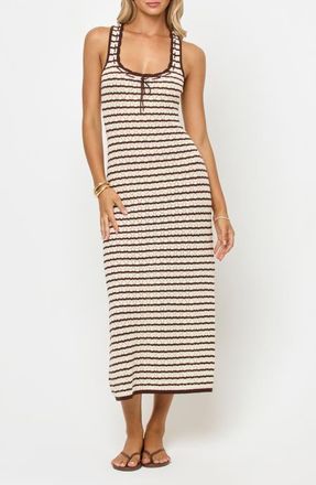 L*Space Rosalie Maxi Cover-Up Dress in Cafe /Cream at Nordstrom, Size X-Large