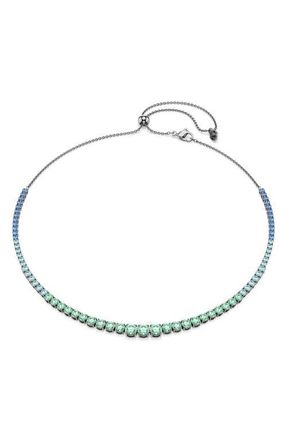 Swarovski Matrix Crystal Slider Necklace in Silver/Green at Nordstrom