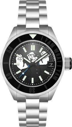 Spinnaker x Popeye Forearm Fury Piccard Automatic Bracelet Watch, 45mm in Black at Nordstrom