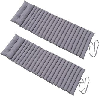 Red Deco Red Deco - Juego De 2 Colchones Para Tumbona 180cm Gris Antracita - 2x Sormiou Gris Anthracite
