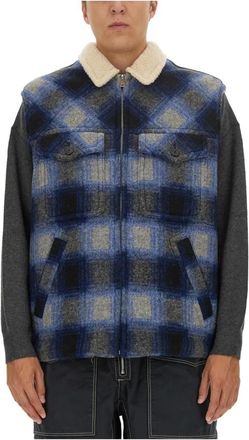 Isabel Marant Jassen, Heren, Blauw, M, Wol, Kiraneo Vest