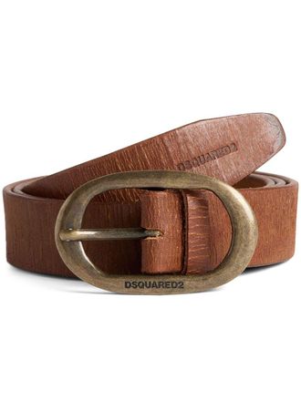 Dsquared2 logo-buckle leather belt - Bruin