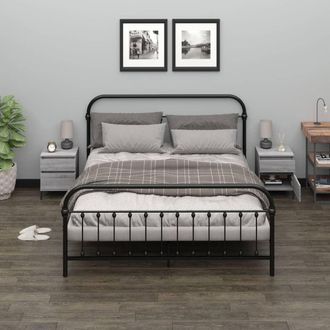 vidaXL Mesitas De Noche 2 Unidades Gris Sonoma 40x35x50 Cm Vidaxl