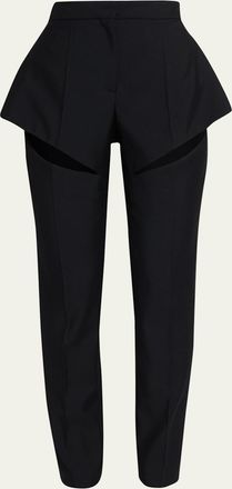 Alexander McQueen Slash Cutout Slim-Leg Trousers