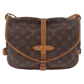 Louis Vuitton Saumur Monogram Canvas Brown Canvas Handbag (Pre-Owned)
