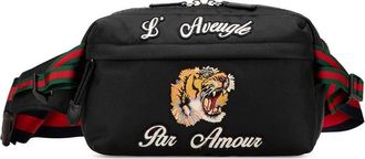 Gucci Pre-owned Belt Bags, female, Black, Size: ONE SIZE Pre-owned Tiger Embroidered Belt Bag