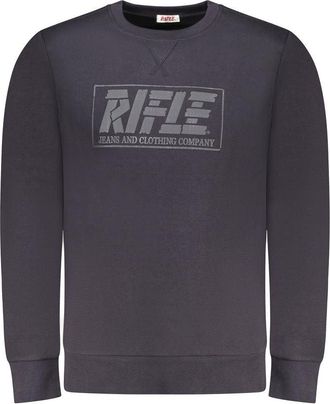 Rifle Blauwe Katoenen Mannen Sweatshirt
