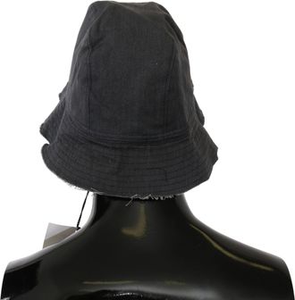 Costume National Womens Black Washed Wide Brim Outdoor Bucket Hat Cotton Blend