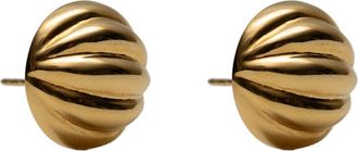 Argento Vivo Ribbed Button Stud Earrings in Gold at Nordstrom