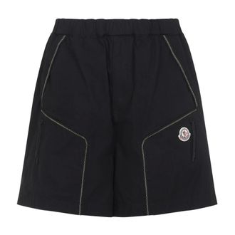 Moncler Casual Shorts, male, Black, Size: L Cotton Bermuda