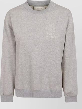 PESERICO cotton melange sweatshirt ribbed cuffs hem