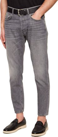 Dondup Washed Grey Tapered Jeans with Classic Pocket Styling