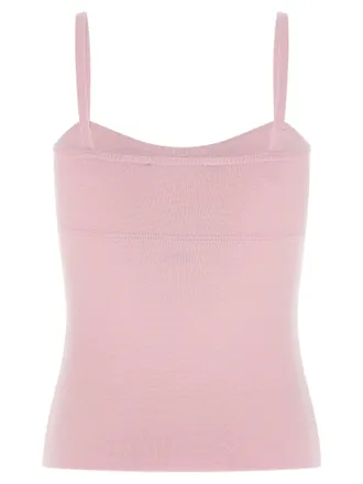 Max Mara Pure Wool Sweetheart Neckline Tank Top - Pink