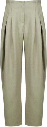 Iro Sonja Wijde Broek - Dames - Broeken - Groen - M - Polyester - Broeken