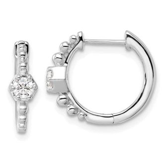 Diamond2Deal 14k Gold 0.28 ct Lab Grown Diamond Hinged Hoop Earrings VS Clarity, D-E Color