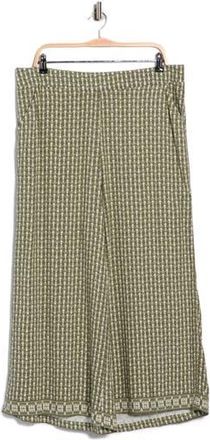 Max Studio Print Crop Wide Leg Pants in Sage Bulb Waves at Nordstrom Rack, Size 2X