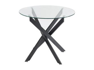 VENTE-UNIQUE.COM Mesa de comedor cristal transparente, negro