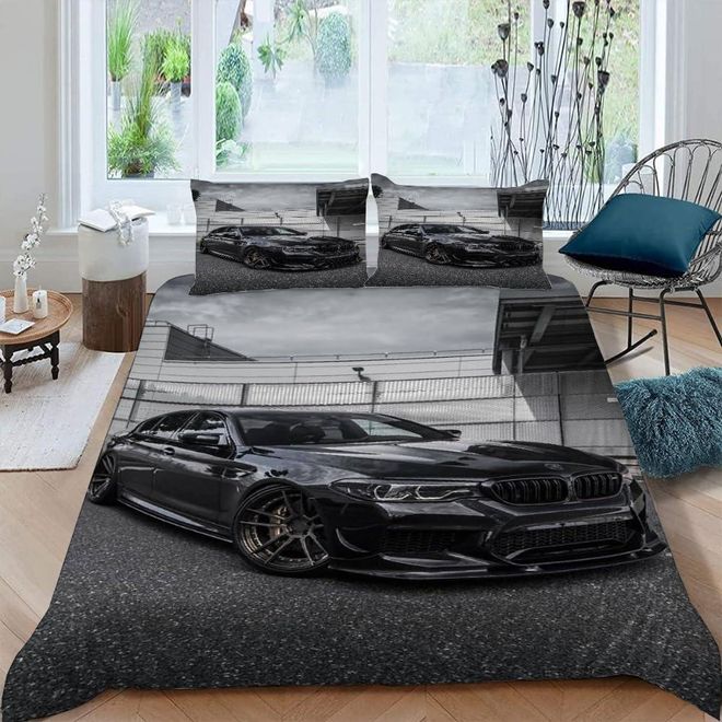 Generic Sportwagen Bettwäsche-Sets,Microfaser Bettwäsche 200X200 + 80X80 Kissenbezug,Schwarzes Auto 3D Bettbezug Mit Reißverschluss Sommer Winter Für Kinder,D ab 32,99 €
