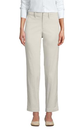 Lands End Mid Rise Classic Straight Leg Chino Ankle Pants in Light Stone at Nordstrom, Size 10Short