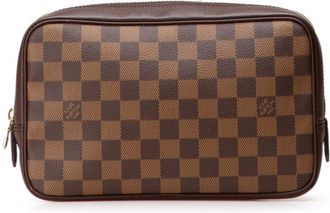 Louis Vuitton Damier Brown Pvc Leather Clutch Bag (Pre-Owned)