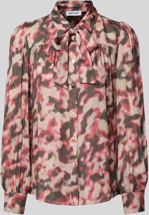 More & More More & More Regular Fit Bluse aus reiner Viskose mit Zierschleife in Pink, Größe 34