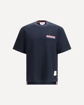 Thom Browne Short-sleeve cotton-linen T-shirt Male 1
