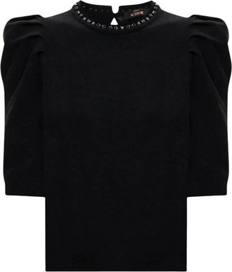 Twinset Short Sleeve Shirts - Dames - Ronde hals truien - Zwart - L - Truien & Vesten