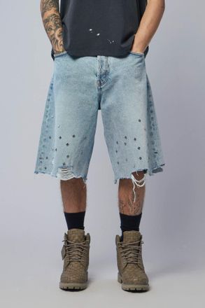 Askyurself Cross Pin Baggy Jeans Shorts