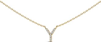 House of Brilliance 10K Gold Diamond Accent A-Z Block Initial Pendant Necklace