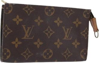 Louis Vuitton Pre-owned Accessory Pouch - Dames - Vintage Clutch - Bruin - ONE Size - Leer - Vintage