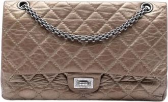 Chanel Pre-owned Quilted Double Flap Shoulder Bag - Dames - Vintage Schoudertas - Bruin - ONE Size - Leer - Vintage