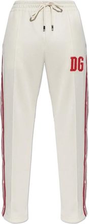 Dolce & Gabbana Pantaloni Tuta con Logo Ricamato - - Trousers - Uomo - Beige - L