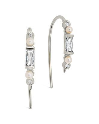 Sterling Forever Silver Cz Nadia Threader Earrings