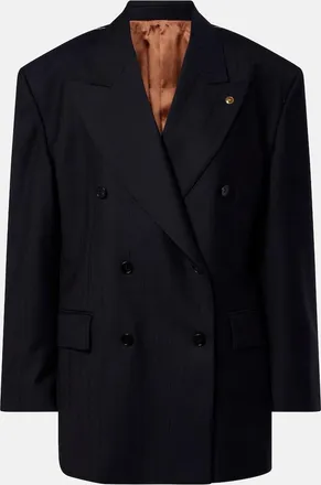 Versace Double-breasted oversized virgin wool blazer