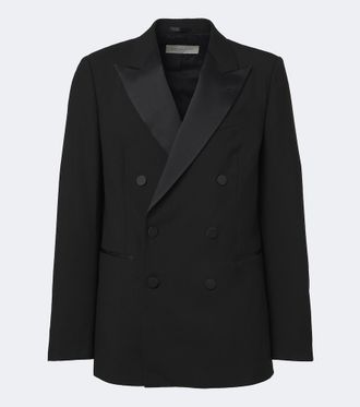 Dries Van Noten Blazer cruzado en mezcla de lana y seda