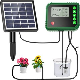 OEM Kit Di Irrigazione Solare Automatica A Goccia Con Timer E Sensore Dellacqua Per 15 Piante In Vaso, Sistema Di Irrigazione Automatico, Set Di Irrigazio