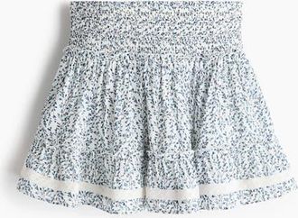 H&M Tiered Viscose-blend Skirt in Blue/floral at Nordstrom, Size X-Small