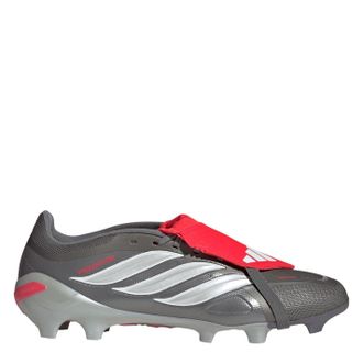 adidas Mens Predator.3 FG Lace-Up Sneakers in Grey/Red - Size UK 8.5
