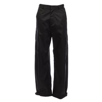 Off-white Mens Off White Embroidered Nylon Cargo Pants in Black - Size Large