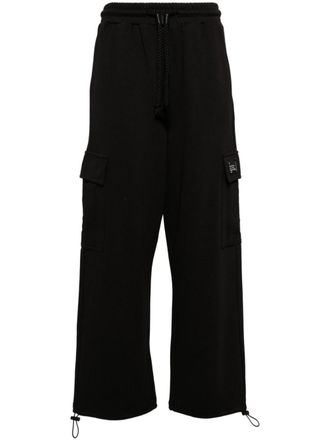 Five CM logo-patch cargo track pants - men - Cotton/Polyester/Spandex/Elastane - S - Black