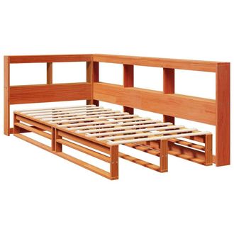 Berkfield Home Decorative Bookcase Bed without Mattress Wax Brown 90x200cm Solid | Size: 90x200 cm
