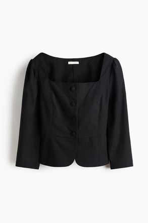 H&M Square-neck Blazer in Black at Nordstrom, Size Xx-Small