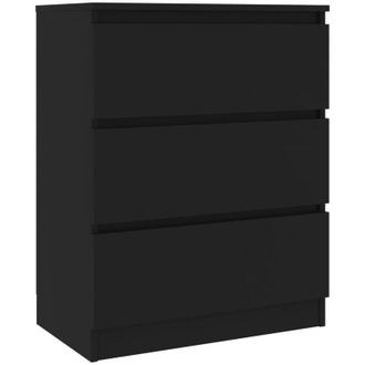 vidaXL Aparador De Madera Contrachapada Negro 60x35x76 Cm Vidaxl