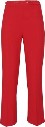 Elisabetta Franchi Straight Broeken - Dames - Straight fit broeken - Rood - XL - Broeken