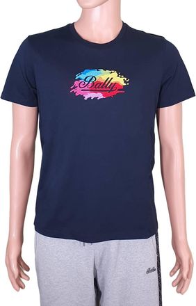 Bally Unisex Short Sleeve Logo T-Shirt In Navy Blue