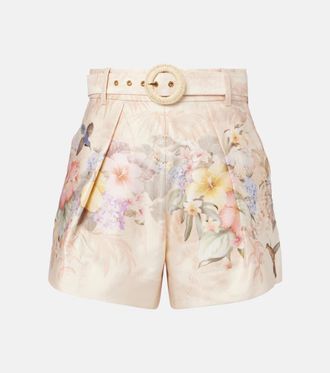 Zimmermann Shorts Illuminate con stampa a vita alta