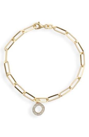 Meshmerise Diamond Initial Charm Bracelet in Yellow-O at Nordstrom Rack