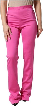 Versace Rechte Broek - Dames - Straight fit broeken - Roze - M - Wol - Broeken