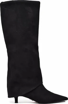 Steve Madden Black Polyurethane-Blend Pointed Boots