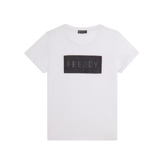 Freddy T-shirt con strass e inserto in mesh